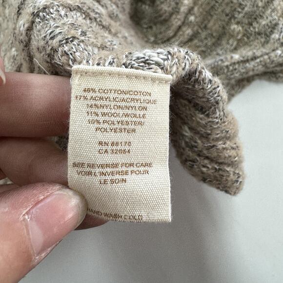 Free People Sweater Womens XS Beige Open Front Ribbed Knit Cardigan Heathered - Picture 6 of 8